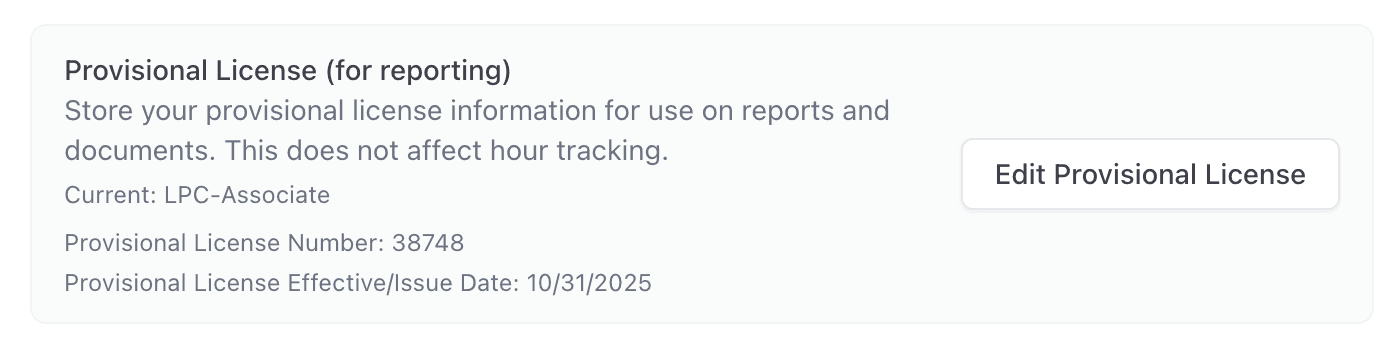 Associate and provisional license tracking dashboard