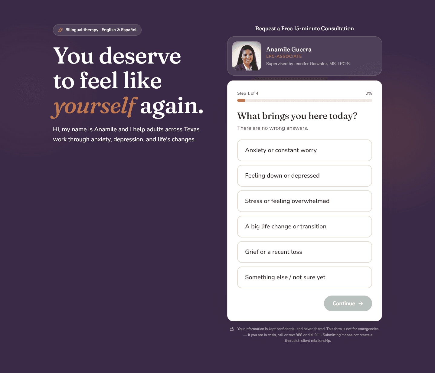 Therapy by Ana website